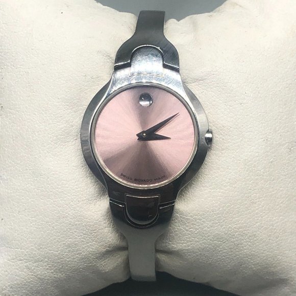 Movado Accessories Movado Kara Watch Women Ladies Silver Tone Pink